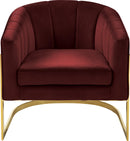 Carter Burgundy Velvet Accent Chair - Town Of Bargains Furniture - NY