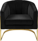 Carter Black Velvet Accent Chair - Town Of Bargains Furniture - NY