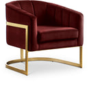 Carter Burgundy Velvet Accent Chair - Town Of Bargains Furniture - NY