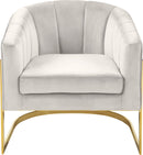 Carter Cream Velvet Accent Chair - Town Of Bargains Furniture - NY