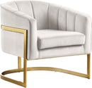 Carter Cream Velvet Accent Chair - Town Of Bargains Furniture - NY