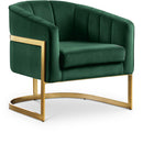 Carter Green Velvet Accent Chair - Town Of Bargains Furniture - NY