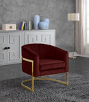 Carter Burgundy Velvet Accent Chair - Town Of Bargains Furniture - NY