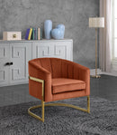 Carter Cognac Velvet Accent Chair - Town Of Bargains Furniture - NY