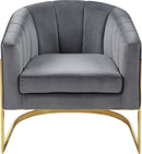 Carter Grey Velvet Accent Chair - Town Of Bargains Furniture - NY