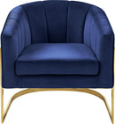 Carter Navy Velvet Accent Chair - Town Of Bargains Furniture - NY