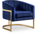 Carter Navy Velvet Accent Chair - Town Of Bargains Furniture - NY