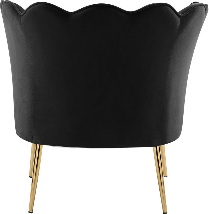 Jester Black Velvet Accent Chair