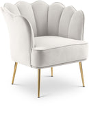 Jester Cream Velvet Accent Chair - Town Of Bargains Furniture - NY