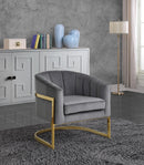 Carter Grey Velvet Accent Chair - Town Of Bargains Furniture - NY