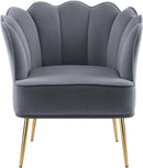 Jester Grey Velvet Accent Chair - Town Of Bargains Furniture - NY