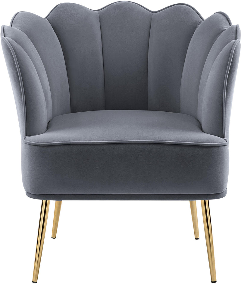 Jester Grey Velvet Accent Chair