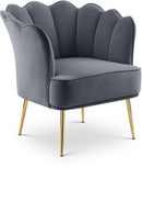 Jester Grey Velvet Accent Chair - Town Of Bargains Furniture - NY