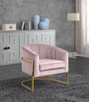 Carter Pink Velvet Accent Chair - Town Of Bargains Furniture - NY