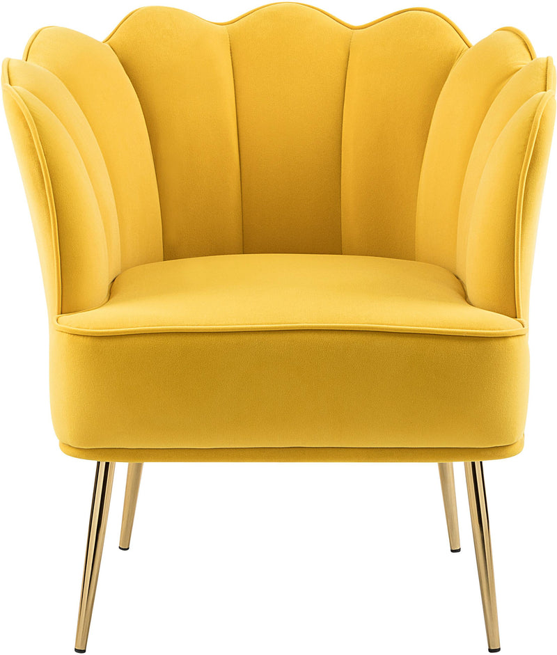 Jester Yellow Velvet Accent Chair