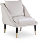 Elegante Cream Velvet Accent Chair - Town Of Bargains Furniture - NY