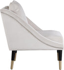 Elegante Cream Velvet Accent Chair - Town Of Bargains Furniture - NY