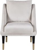 Elegante Cream Velvet Accent Chair - Town Of Bargains Furniture - NY
