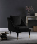 Elegante Black Velvet Accent Chair - Town Of Bargains Furniture - NY