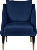 Elegante Navy Velvet Accent Chair - Town Of Bargains Furniture - NY