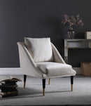 Elegante Cream Velvet Accent Chair - Town Of Bargains Furniture - NY
