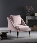 Elegante Pink Velvet Accent Chair - Town Of Bargains Furniture - NY