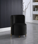 Rotunda Black Velvet Accent Chair - Town Of Bargains Furniture - NY