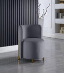 Rotunda Grey Velvet Accent Chair - Town Of Bargains Furniture - NY