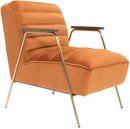 Woodford Orange Velvet Accent Chair