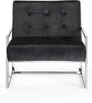 Alexis Black Velvet Accent Chair - Town Of Bargains Furniture - NY