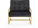 Pierre Black Velvet Accent Chair - Town Of Bargains Furniture - NY