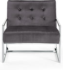 Alexis Grey Velvet Accent Chair - Town Of Bargains Furniture - NY