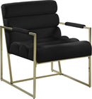 Wayne Black Velvet Accent Chair - Town Of Bargains Furniture - NY