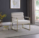Wayne Cream Velvet Accent Chair - Town Of Bargains Furniture - NY