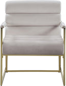 Wayne Cream Velvet Accent Chair - Town Of Bargains Furniture - NY