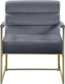 Wayne Grey Velvet Accent Chair - Town Of Bargains Furniture - NY