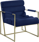 Wayne Navy Velvet Accent Chair - Town Of Bargains Furniture - NY