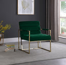 Wayne Green Velvet Accent Chair - Town Of Bargains Furniture - NY