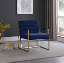 Wayne Navy Velvet Accent Chair - Town Of Bargains Furniture - NY