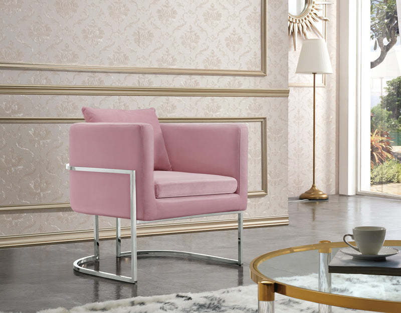 Pippa Pink Velvet Accent Chair