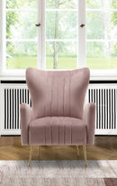 Opera Pink Velvet Accent Chair - Town Of Bargains Furniture - NY