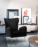 Opera Black Velvet Accent Chair - Town Of Bargains Furniture - NY