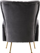 Opera Grey Velvet Accent Chair - Town Of Bargains Furniture - NY