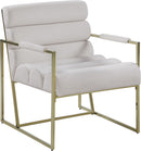 Wayne Cream Velvet Accent Chair - Town Of Bargains Furniture - NY