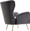 Opera Grey Velvet Accent Chair - Town Of Bargains Furniture - NY