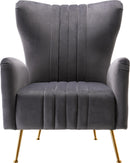 Opera Grey Velvet Accent Chair - Town Of Bargains Furniture - NY