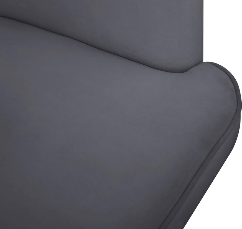 Rays Grey Velvet Accent Chair