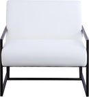 Industry White Faux Leather Accent Chair - Town Of Bargains Furniture - NY