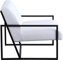 Industry White Faux Leather Accent Chair - Town Of Bargains Furniture - NY
