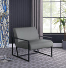 Industry Grey Faux Leather Accent Chair - Town Of Bargains Furniture - NY